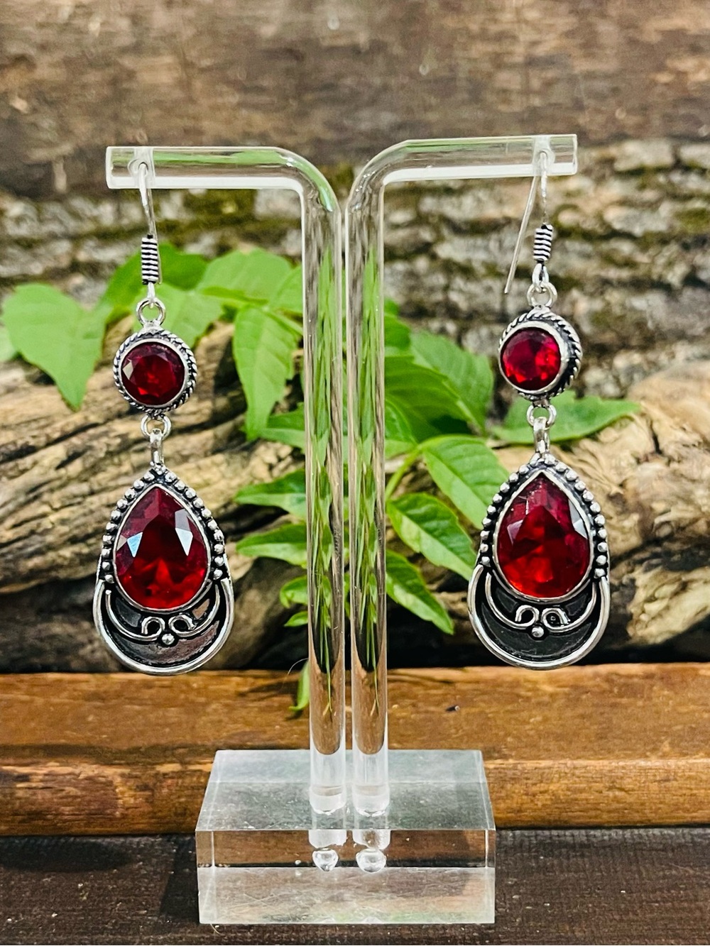 Garnet 925 Sterling Silver Earrings